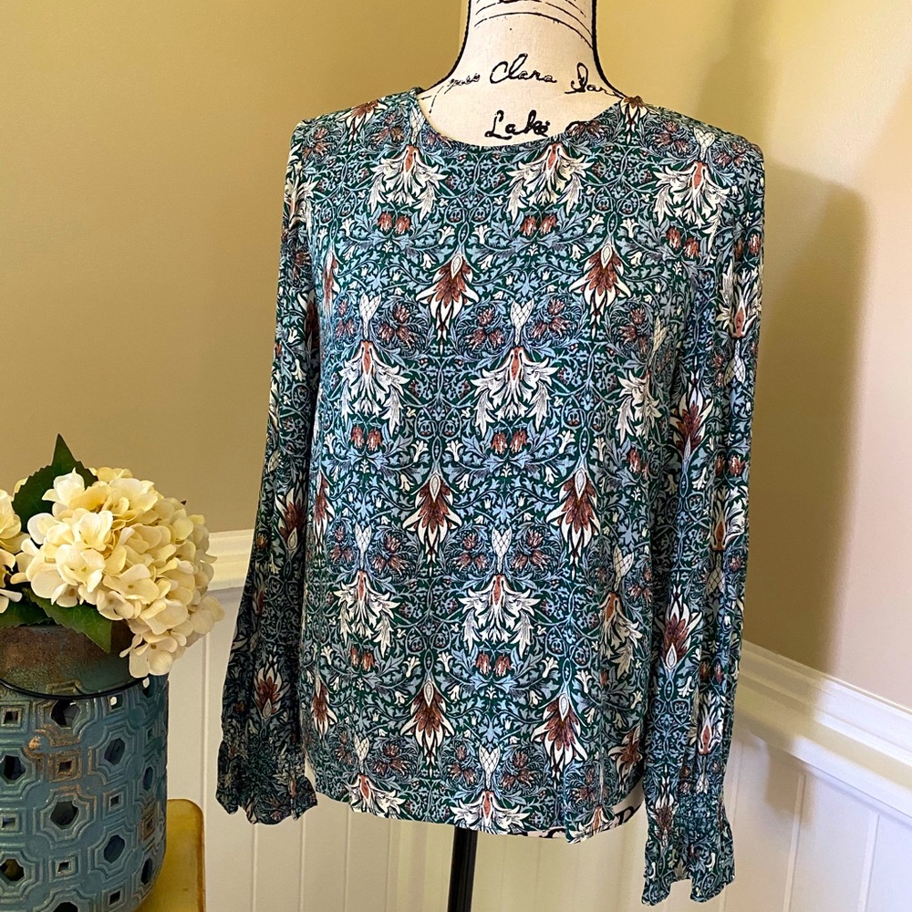 Boho blouse. Teal. H&M. Size 6